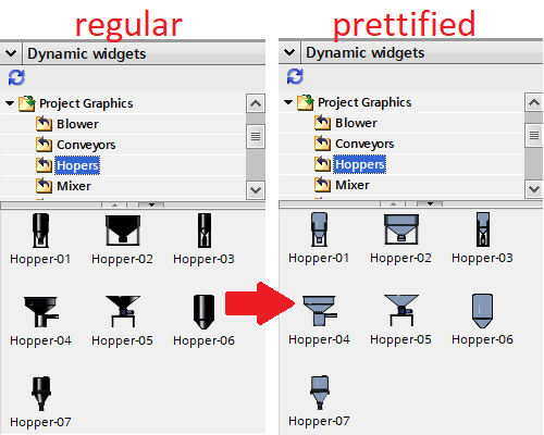prettify view in WinCC Unified