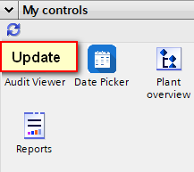 screenshot of updating Custom Web Controls in WinCC Unified